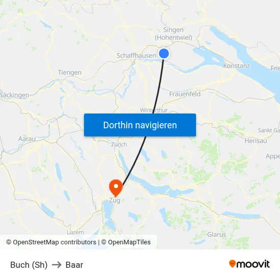 Buch (Sh) to Baar map