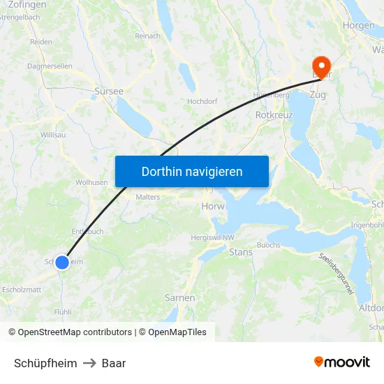 Schüpfheim to Baar map
