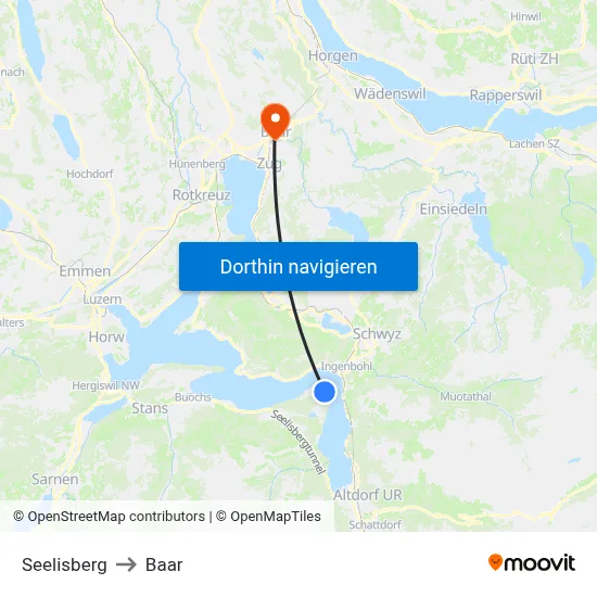 Seelisberg to Baar map