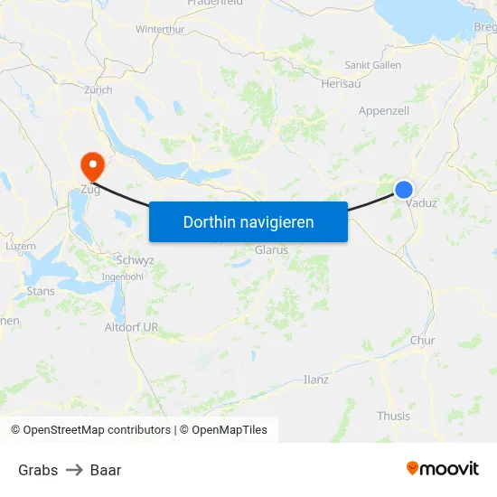 Grabs to Baar map