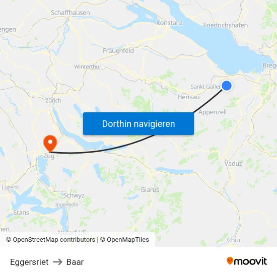 Eggersriet to Baar map