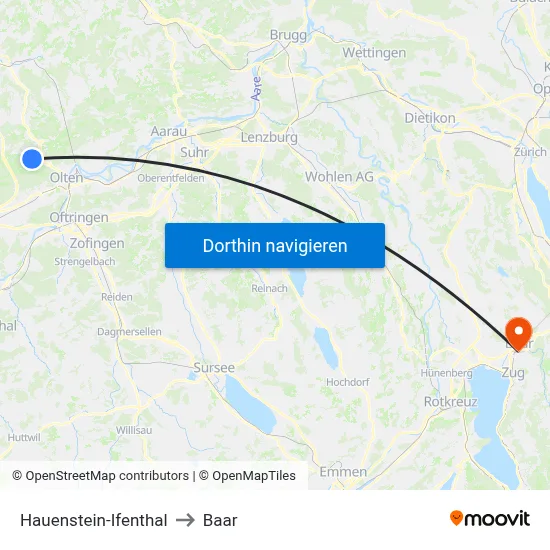 Hauenstein-Ifenthal to Baar map