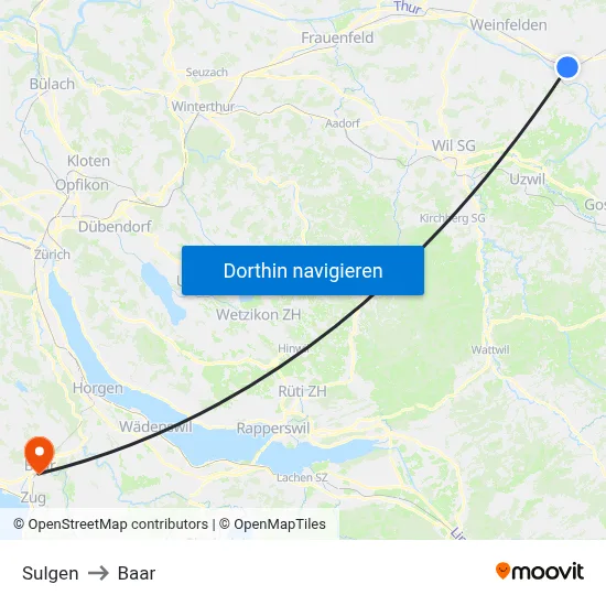 Sulgen to Baar map
