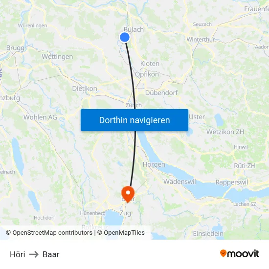 Höri to Baar map