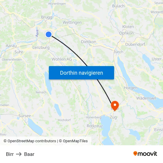 Birr to Baar map