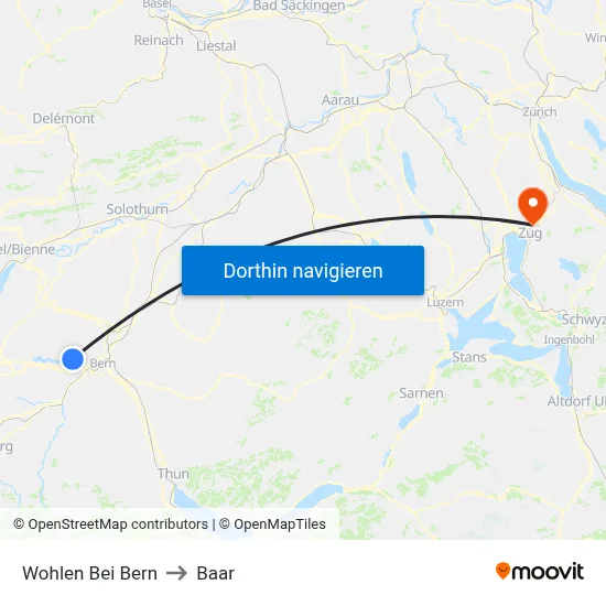 Wohlen Bei Bern to Baar map
