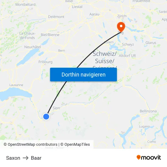 Saxon to Baar map