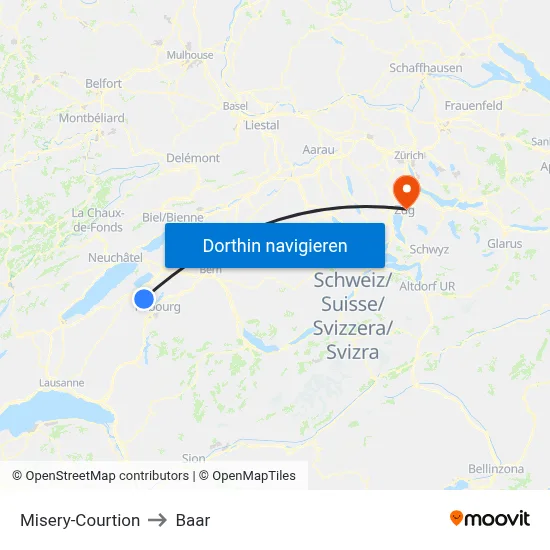 Misery-Courtion to Baar map