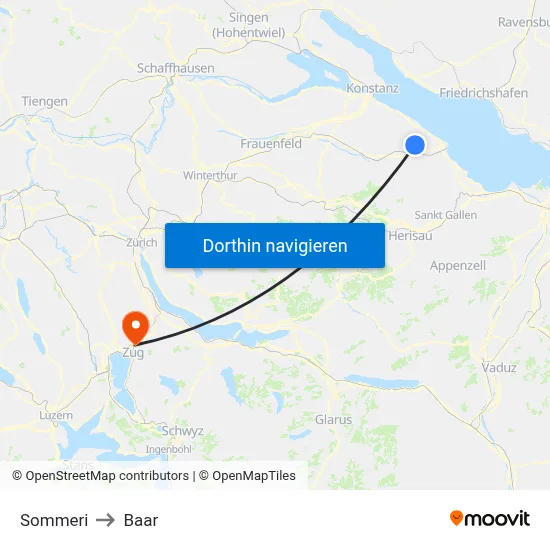 Sommeri to Baar map