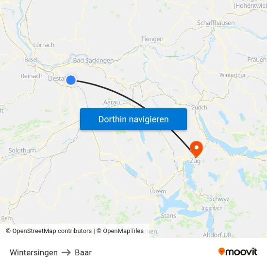 Wintersingen to Baar map