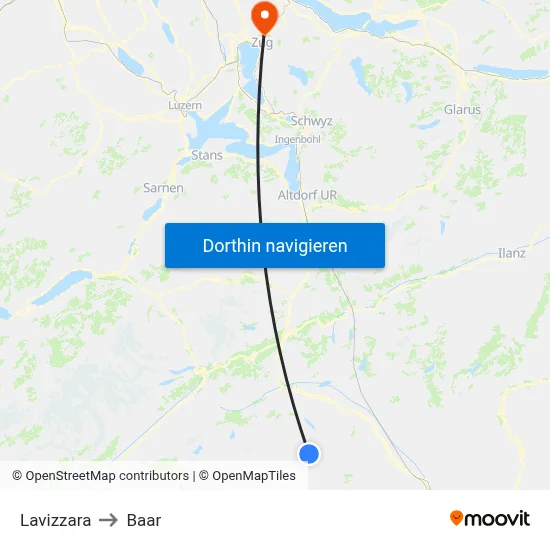 Lavizzara to Baar map