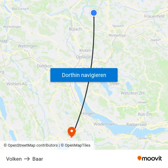 Volken to Baar map
