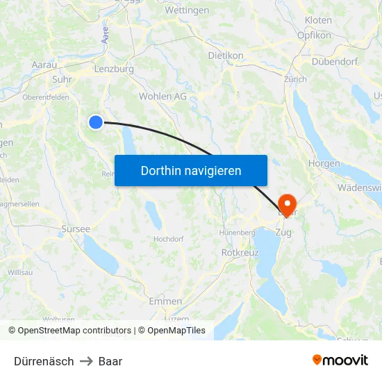 Dürrenäsch to Baar map