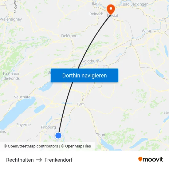 Rechthalten to Frenkendorf map