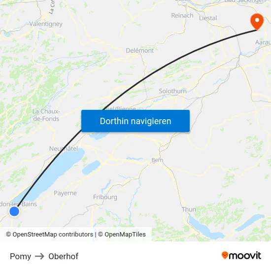 Pomy to Oberhof map
