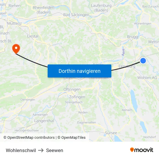 Wohlenschwil to Seewen map