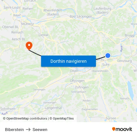 Biberstein to Seewen map