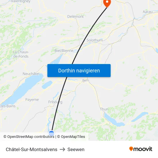 Châtel-Sur-Montsalvens to Seewen map