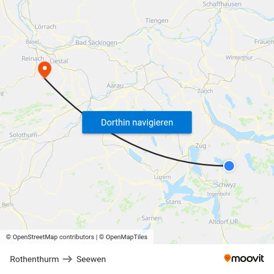 Rothenthurm to Seewen map