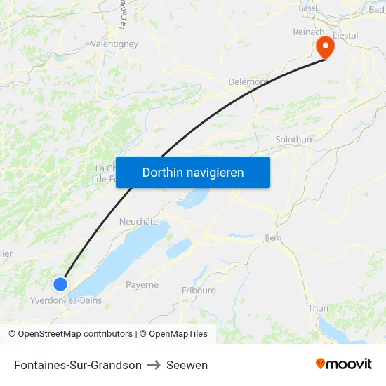 Fontaines-Sur-Grandson to Seewen map