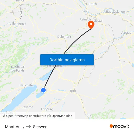 Mont-Vully to Seewen map