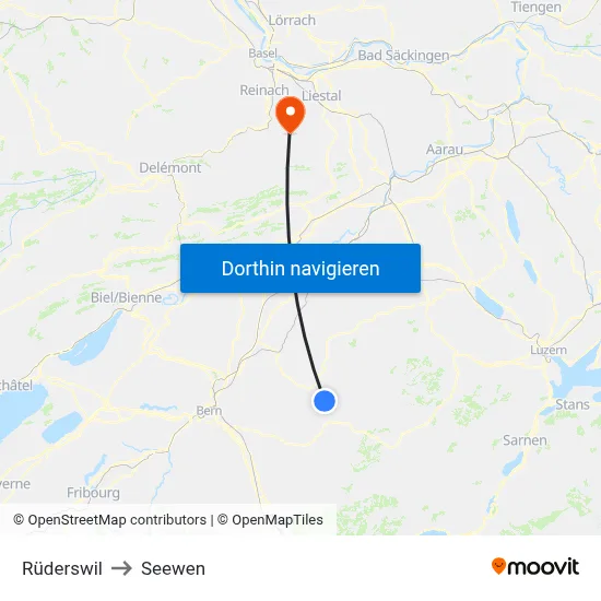 Rüderswil to Seewen map