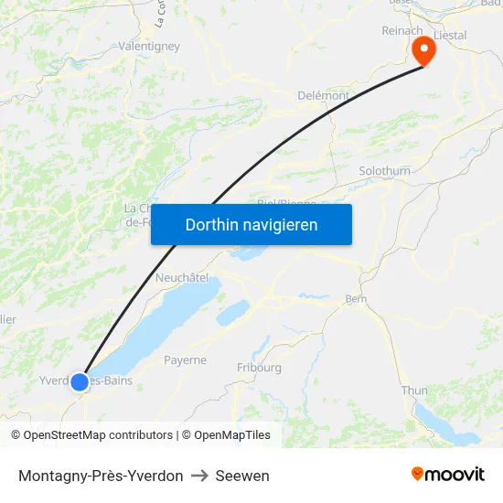 Montagny-Près-Yverdon to Seewen map
