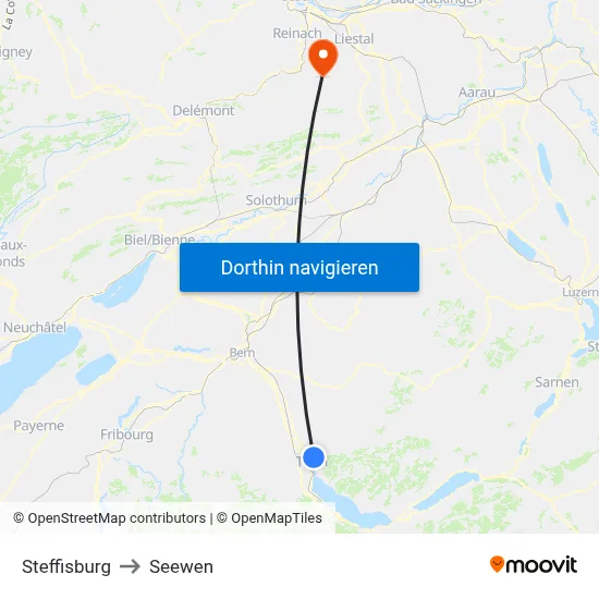 Steffisburg to Seewen map