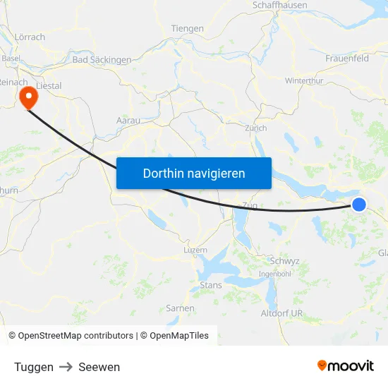 Tuggen to Seewen map