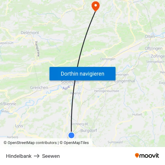 Hindelbank to Seewen map