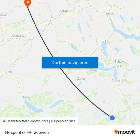 Hospental to Seewen map