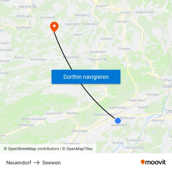 Neuendorf to Seewen map