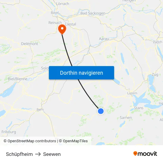 Schüpfheim to Seewen map