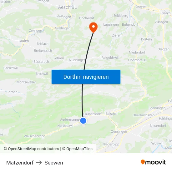 Matzendorf to Seewen map