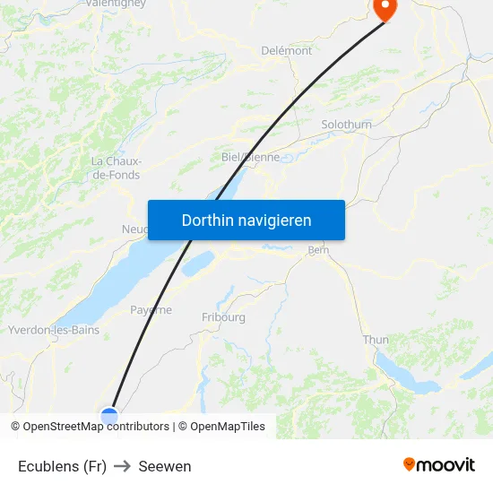 Ecublens (Fr) to Seewen map