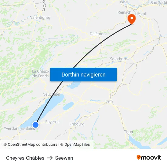 Cheyres-Châbles to Seewen map