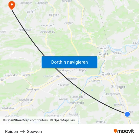 Reiden to Seewen map
