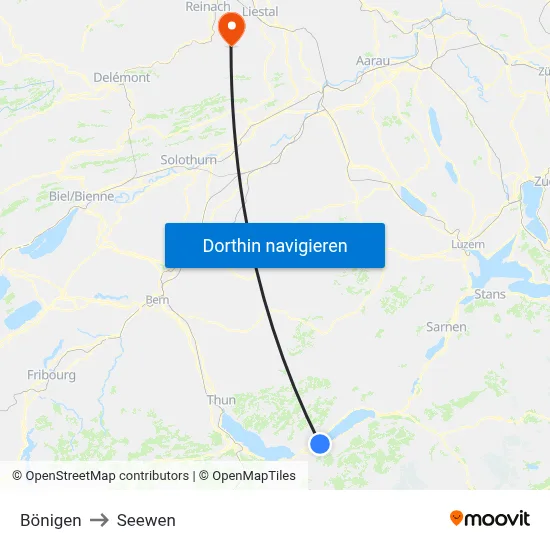 Bönigen to Seewen map