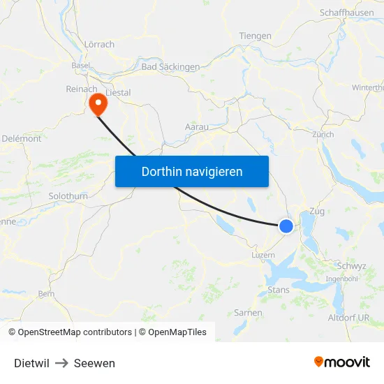 Dietwil to Seewen map