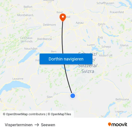 Visperterminen to Seewen map