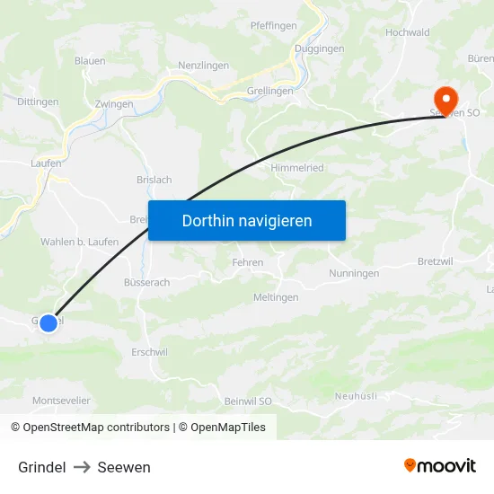 Grindel to Seewen map