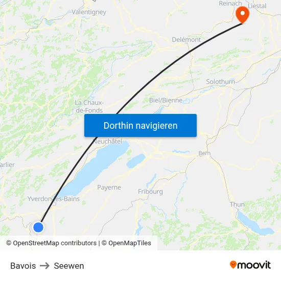 Bavois to Seewen map