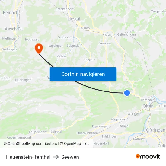 Hauenstein-Ifenthal to Seewen map