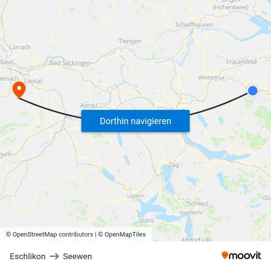 Eschlikon to Seewen map