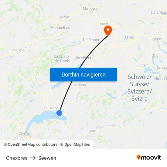 Chexbres to Seewen map