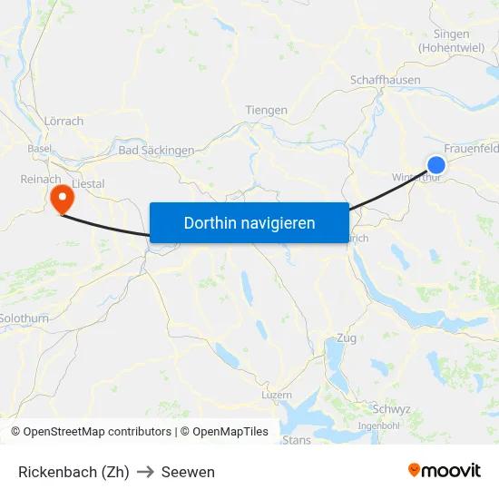 Rickenbach (Zh) to Seewen map