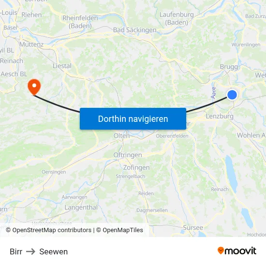 Birr to Seewen map