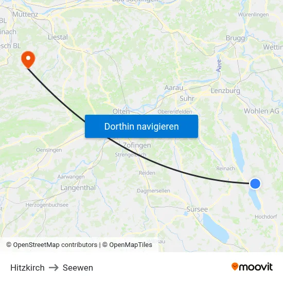 Hitzkirch to Seewen map
