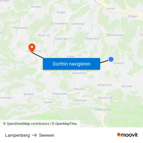 Lampenberg to Seewen map