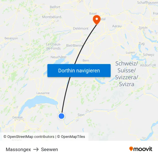 Massongex to Seewen map